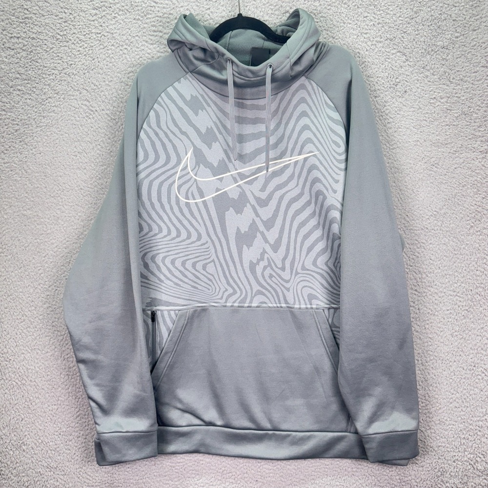 Nike‎ Hoodie Mens XXL Gray Fleece Pullover Hooded Sweatshirt Lounge Big Logo